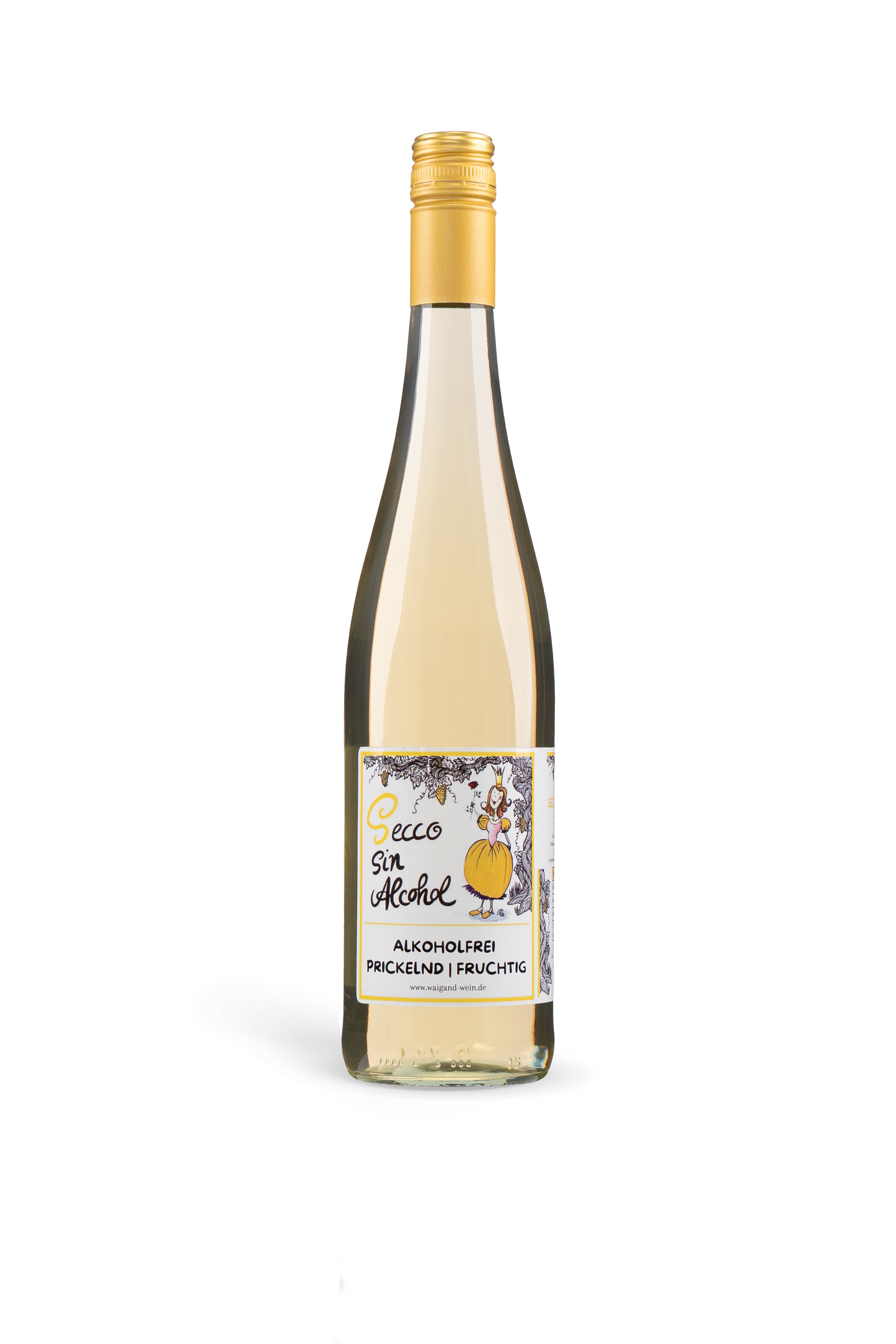 Secco sin Alcohol alkoholfrei Weingut A. Waigand - freigestellte Sektflasche