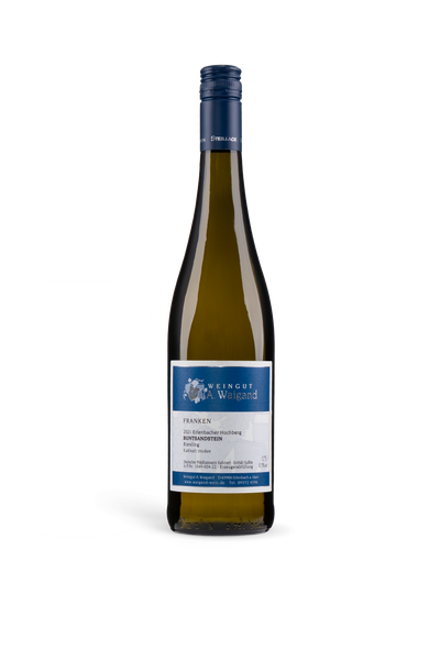 2021er BUNTSANDSTEIN Riesling Kabinett trocken Weingut A. Waigand - freigestellte Weissweinflasche PNG