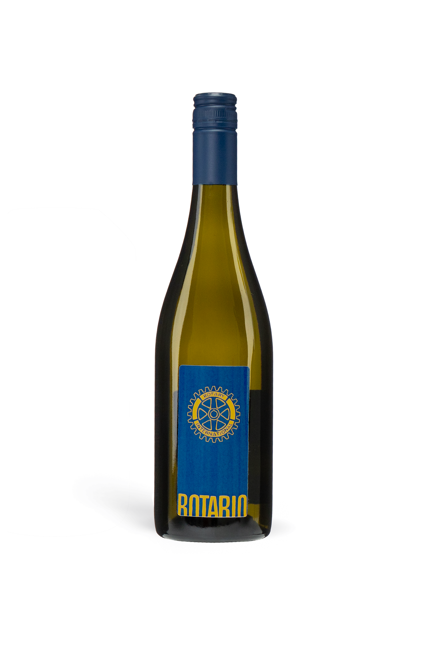 2023er ROTARIO Silvaner trocken Weingut A. Waigand - freigestellte Weissweinflasche mit blauem Etikett