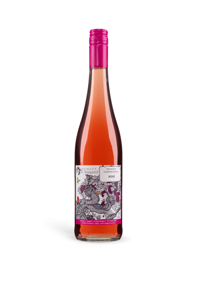 2024er Rosé halbtrocken Weingut A. Waigand - freigestellte Roséweinflasche PNG