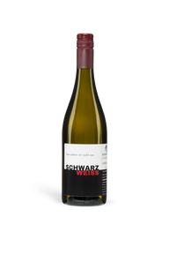 SCHWARZWEISS Weissweinflasche Weingut A. Waigand - Das Leben ist nicht nur SCHWARZWEISS