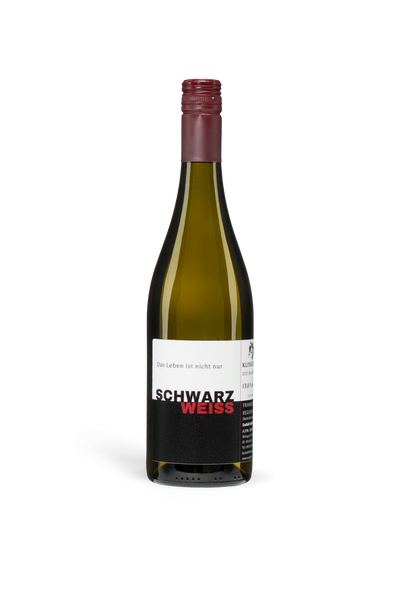SCHWARZWEISS Weissweinflasche Weingut A. Waigand - Das Leben ist nicht nur SCHWARZWEISS